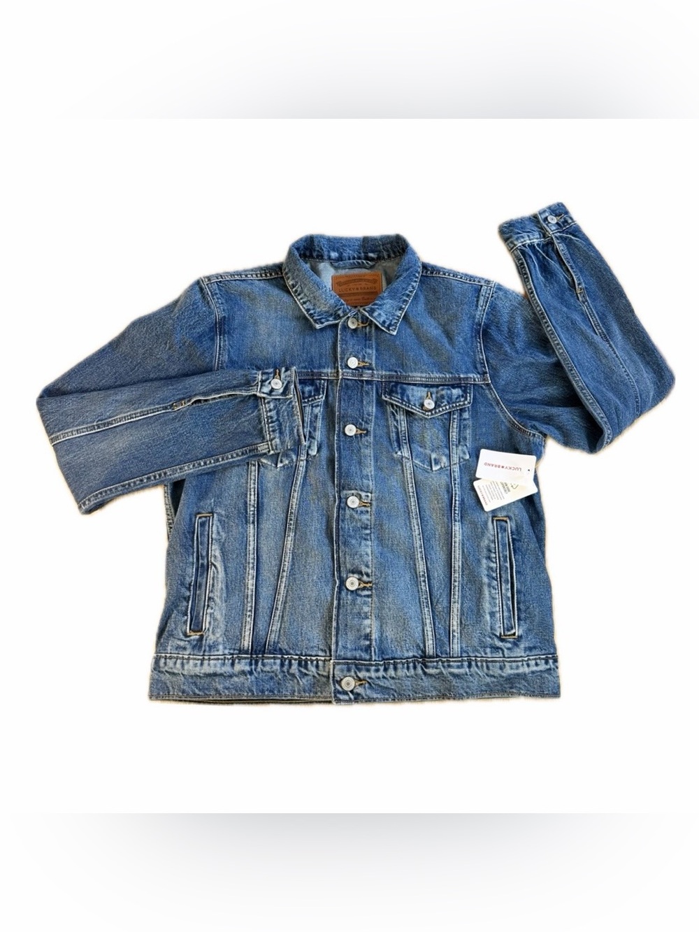 Lucky Brand Mens Jean Jacket Trucker Classic Medium Wash Size Medium NWT
